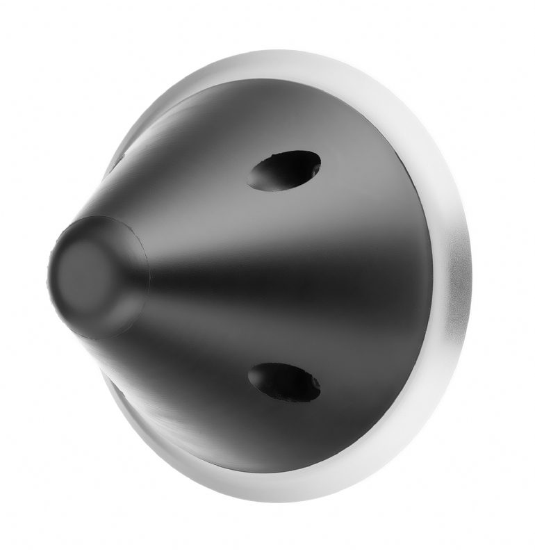 Anti-Ligature Extended Large Rubber Door Stop Wall Mounted on Backplate