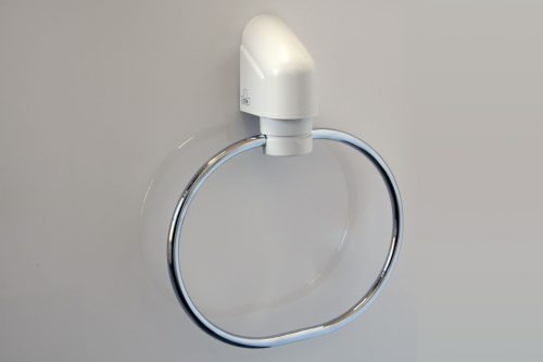 TOWEL RING OVAL CHROME/WHITE